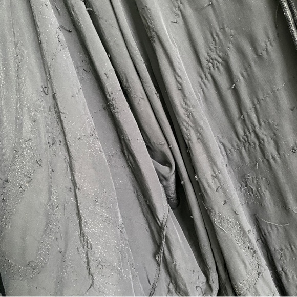 VINTAGE shawl cover up velvet beads embroidery peacock floral OS silk blend - Picture 13 of 16